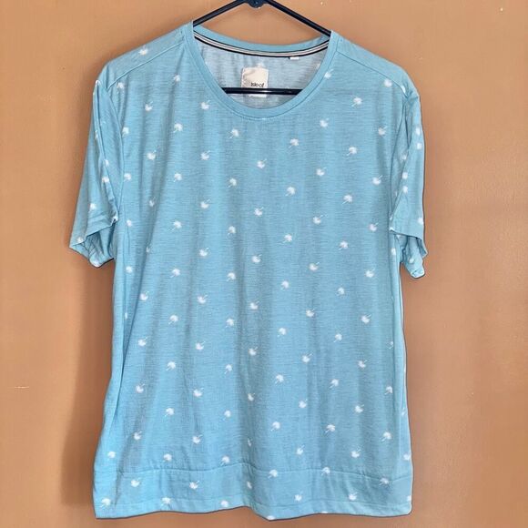 Isle of Tees Men's Blue White Palm Tree Graphic Tee T-Shirt - Size Large - Picture 1 of 7